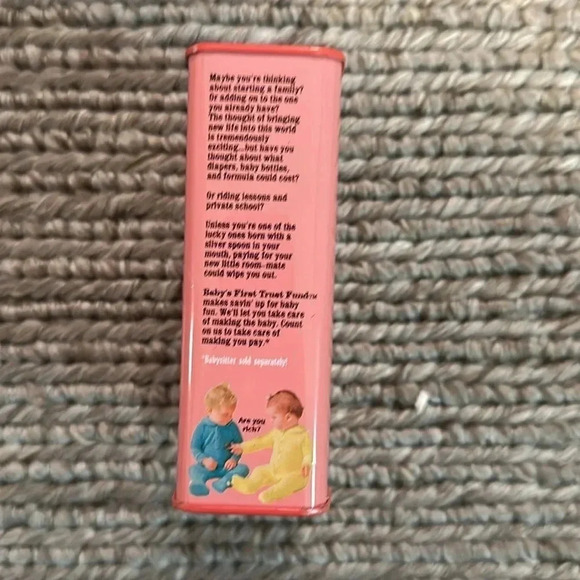 Vintage Light Pink Money Tin Coin Bank - Picture 4 of 4